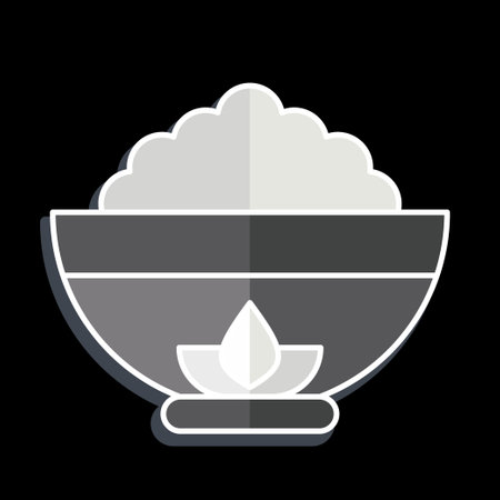 Icon Bowl. related to Chinese New Year symbol. glossy style. simple design editable. simple illustrationのイラスト素材