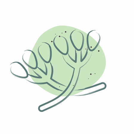 Icon Caraway. related to Herbs and Spices symbol. Color Spot Style. simple design editable. simple illustrationのイラスト素材