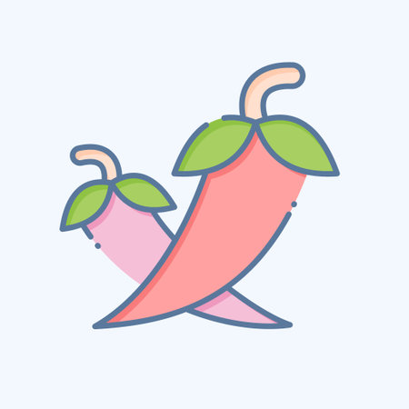 Icon Chili. related to Herbs and Spices symbol. doodle style. simple design editable. simple illustrationのイラスト素材