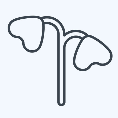 Icon Cress. related to Herbs and Spices symbol. line style. simple design editable. simple illustrationのイラスト素材