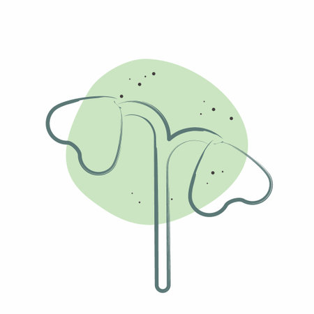 Icon Cress. related to Herbs and Spices symbol. Color Spot Style. simple design editable. simple illustrationのイラスト素材