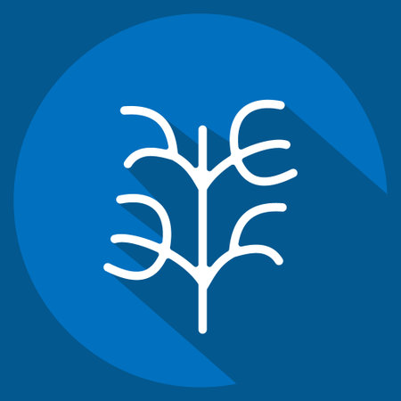 Icon Dill. related to Herbs and Spices symbol. long shadow style. simple design editable. simple illustrationのイラスト素材