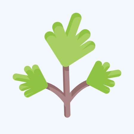 Icon Parsley. related to Herbs and Spices symbol. flat style. simple design editable. simple illustrationのイラスト素材