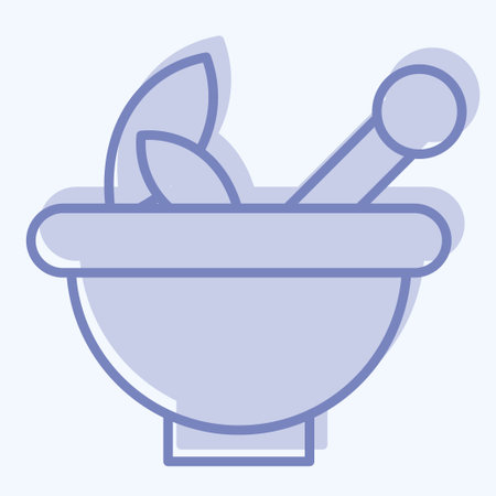 Icon Pestle and Mortar. related to Herbs and Spices symbol. two tone style. simple design editable. simple illustrationのイラスト素材