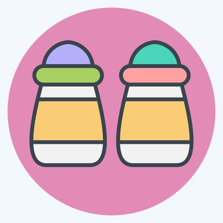 Icon Salt and Pepper. related to Herbs and Spices symbol. color mate style. simple design editable. simple illustrationのイラスト素材