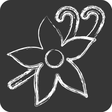 Icon Vanilla. related to Herbs and Spices symbol. chalk Style. simple design editable. simple illustrationのイラスト素材