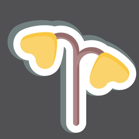 Sticker Cress. related to Herbs and Spices symbol. simple design editable. simple illustrationのイラスト素材