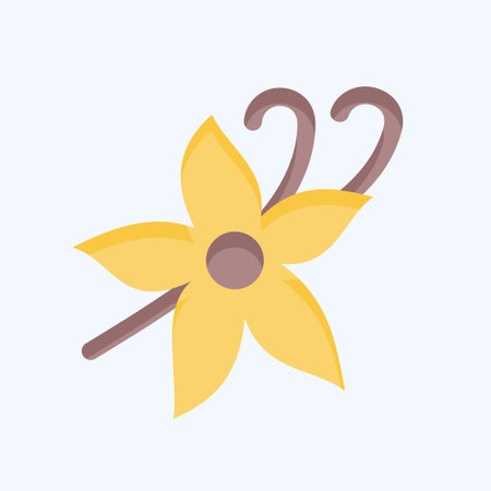 Icon Vanilla. related to Herbs and Spices symbol. flat style. simple design editable. simple illustrationのイラスト素材