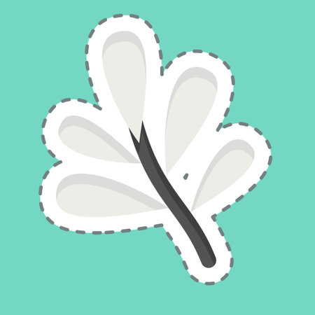 Sticker line cut Tarragon. related to Herbs and Spices symbol. simple design editable. simple illustrationのイラスト素材