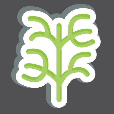 Sticker Dill. related to Herbs and Spices symbol. simple design editable. simple illustrationのイラスト素材
