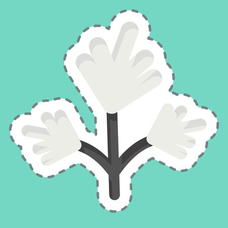 Sticker line cut Parsley. related to Herbs and Spices symbol. simple design editable. simple illustrationのイラスト素材
