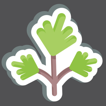 Sticker Parsley. related to Herbs and Spices symbol. simple design editable. simple illustrationのイラスト素材