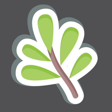 Sticker Tarragon. related to Herbs and Spices symbol. simple design editable. simple illustrationのイラスト素材