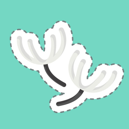 Sticker line cut Thyme. related to Herbs and Spices symbol. simple design editable. simple illustrationのイラスト素材