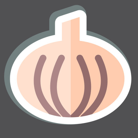 Sticker Onion. related to Herbs and Spices symbol. simple design editable. simple illustrationのイラスト素材