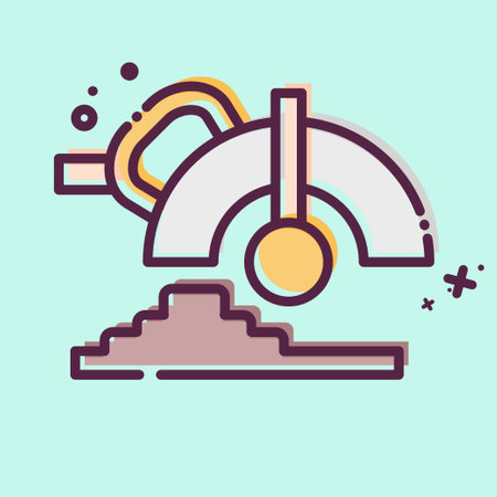 Icon Circular Saw. related to Construction symbol. MBE style. simple design editable. simple illustrationのイラスト素材