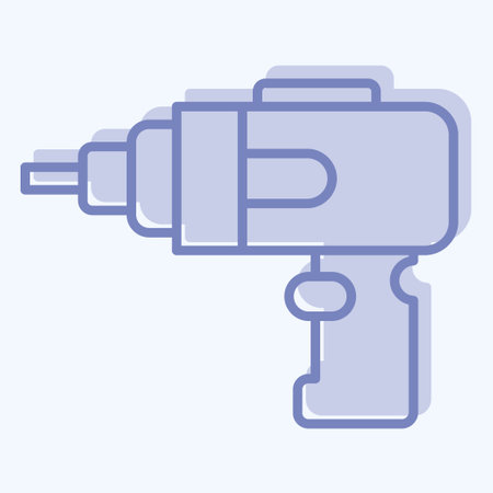 Icon Cordless Drill. related to Construction symbol. two tone style. simple design editable. simple illustrationのイラスト素材