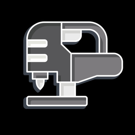 Icon Electric Jigsaw. related to Construction symbol. glossy style. simple design editable. simple illustrationのイラスト素材