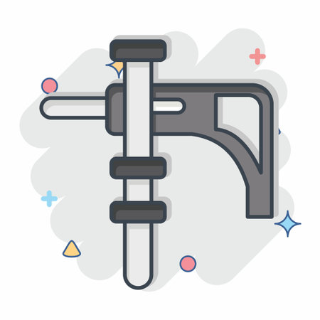 Icon Electric Drill. related to Construction symbol. comic style. simple design editable. simple illustrationのイラスト素材