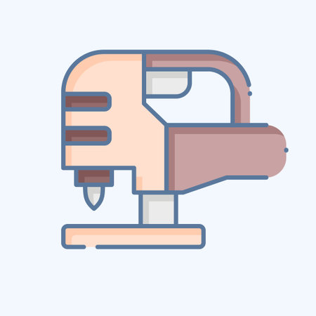 Icon Electric Jigsaw. related to Construction symbol. doodle style. simple design editable. simple illustrationのイラスト素材