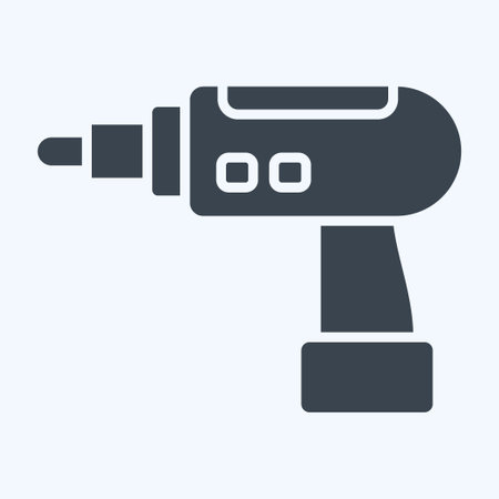 Icon Hand Drill. related to Construction symbol. glyph style. simple design editable. simple illustrationのイラスト素材