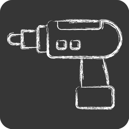Icon Hand Drill. related to Construction symbol. chalk Style. simple design editable. simple illustrationのイラスト素材