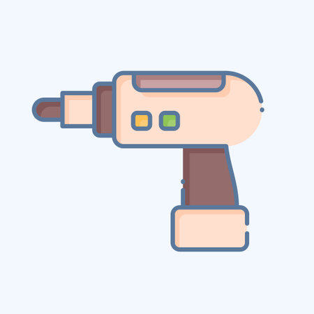 Icon Hand Drill. related to Construction symbol. doodle style. simple design editable. simple illustrationのイラスト素材