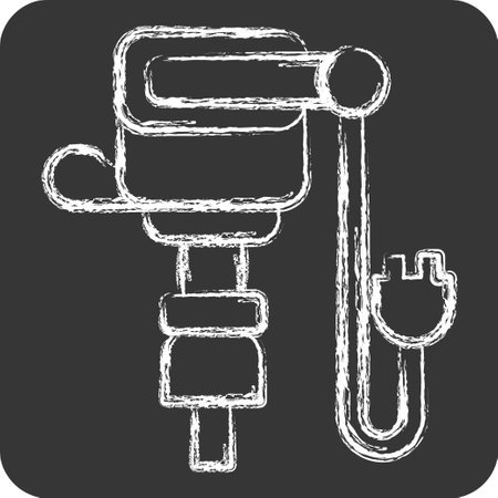 Icon Jack Hammer. related to Construction symbol. chalk Style. simple design editable. simple illustrationのイラスト素材