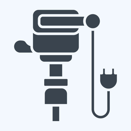 Icon Jack Hammer. related to Construction symbol. glyph style. simple design editable. simple illustrationのイラスト素材