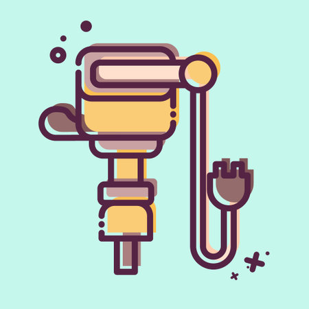 Icon Jack Hammer. related to Construction symbol. MBE style. simple design editable. simple illustrationのイラスト素材
