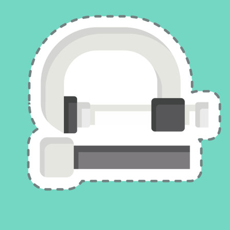 Sticker line cut Circular Saw. related to Construction symbol. simple design editable. simple illustrationのイラスト素材