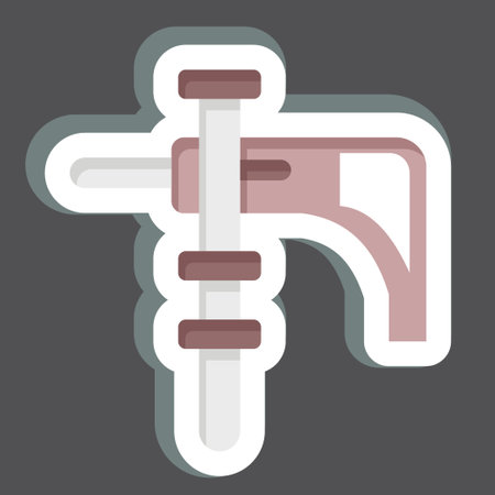 Sticker Electric Drill. related to Construction symbol. simple design editable. simple illustrationのイラスト素材