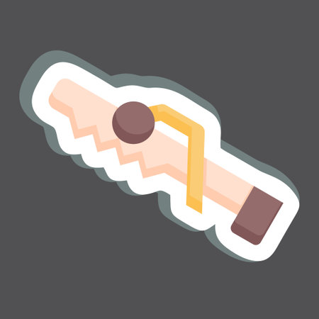 Sticker Hand Saw. related to Construction symbol. simple design editable. simple illustrationのイラスト素材