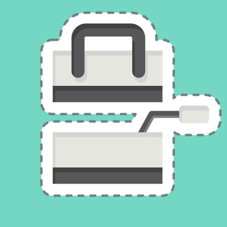 Sticker line cut Trowel. related to Construction symbol. simple design editable. simple illustrationのイラスト素材