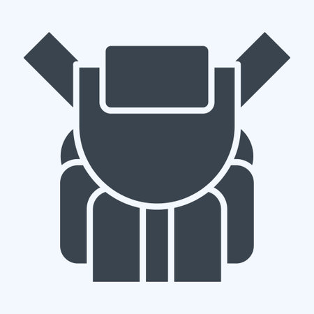 Icon Backpack. related to Backpacker symbol. glyph style. simple design editable. simple...