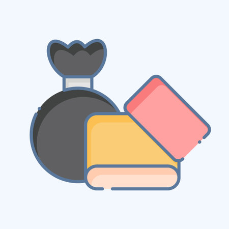 Icon Garbage. related to Backpacker symbol. doodle style. simple design editable. simple illustrationのイラスト素材