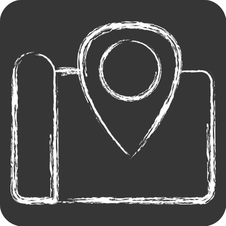 Icon Map. related to Backpacker symbol. chalk Style. simple design editable. simple illustrationのイラスト素材