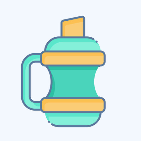 Icon Water Bottles. related to Backpacker symbol. doodle style. simple design editable. simple illustrationのイラスト素材