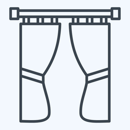 Icon Drapery 2. related to Curtains symbol. line style. simple design editable. simple illustrationのイラスト素材
