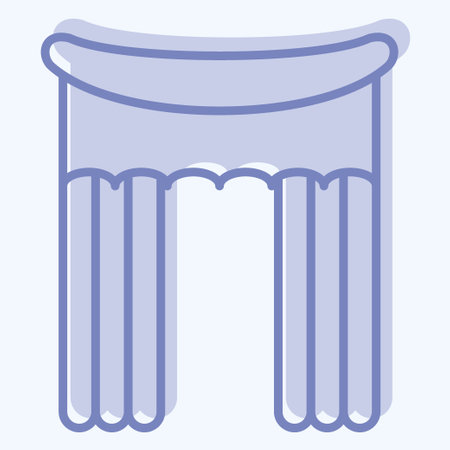 Icon Drapery 3. related to Curtains symbol. two tone style. simple design editable. simple illustrationのイラスト素材