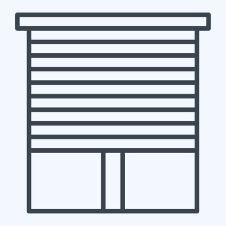 Icon Horizontal Blinds. related to Curtains symbol. line style. simple design editable. simple illustrationのイラスト素材