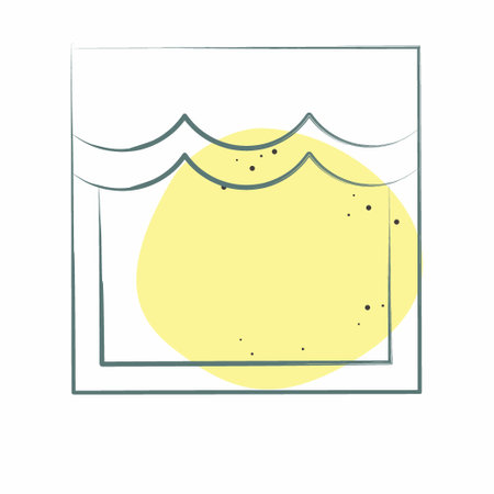 Icon Scalloped. related to Curtains symbol. Color Spot Style. simple design editable. simple illustrationのイラスト素材