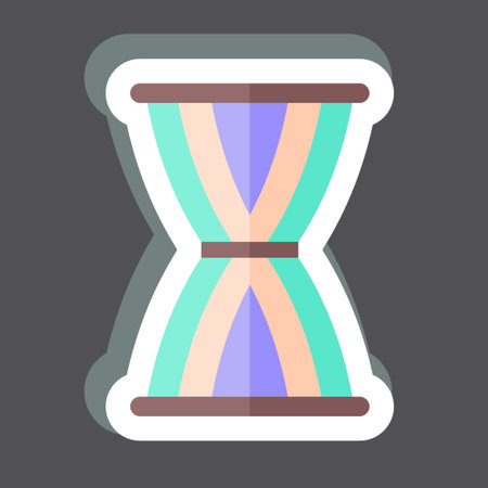 Sticker Sandglass. related to Curtains symbol. simple design editable. simple illustration