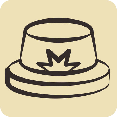 Icon Boater. related to Hat symbol. hand drawn style. simple design editable. simple illustrationのイラスト素材