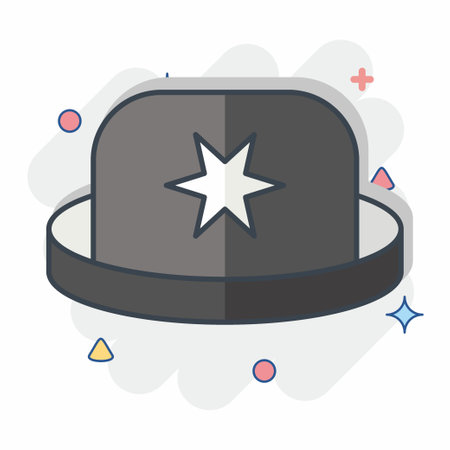 Icon Bowler. related to Hat symbol. comic style. simple design editable. simple illustrationのイラスト素材