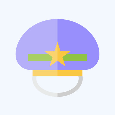Icon Military Cap. related to Hat symbol. flat style. simple design editable. simple illustrationのイラスト素材