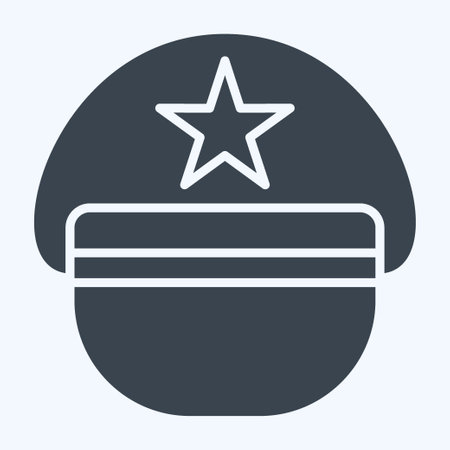 Icon Pilot Hat. related to Hat symbol. glyph style. simple design editable. simple illustrationのイラスト素材