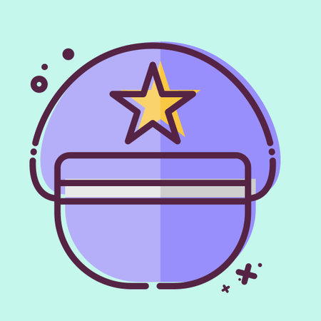 Icon Pilot Hat. related to Hat symbol. MBE style. simple design editable. simple illustrationのイラスト素材