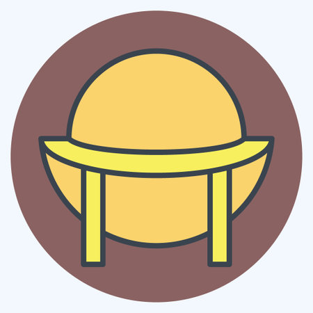 Icon Souwester. related to Hat symbol. color mate style. simple design editable. simple illustrationのイラスト素材