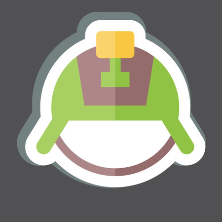 Sticker Military Helmet. related to Hat symbol. simple design editable. simple illustrationのイラスト素材